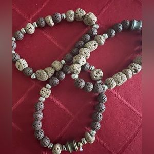 Brown Lava stone bracelets (set of 3)
